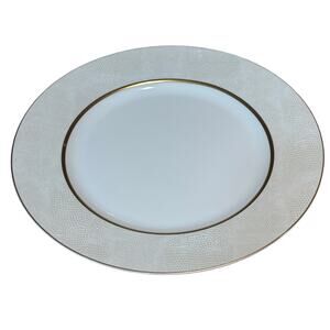Bernardaud Sauvage Blanc Snakeskin Texture 24k Gold Trim Dinner Luxury Plate New